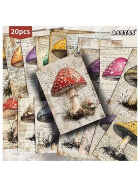 Junk Rubbish Journals DIY Paper Crafts Postcards Whimsical Mushroom Prints